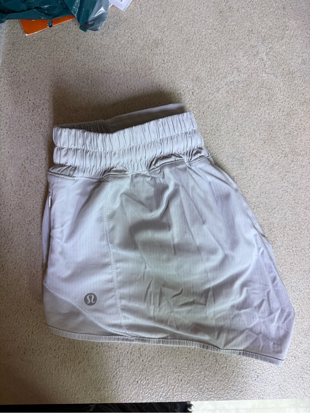 lululemon athletica Women’s Light Gray Athletic Shorts with Elastic Waistband